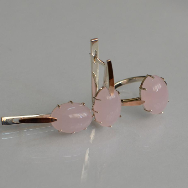 Срібний комплект з золотими пластинами