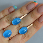 Срібний комплект з золотими пластинами