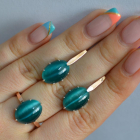 Срібний комплект з золотими пластинами