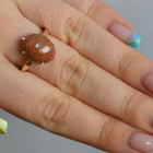 Срібна каблучка з золотими пластинами