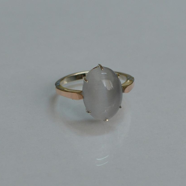 Срібна каблучка з золотими пластинами