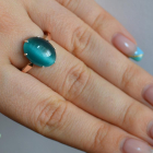 Срібна каблучка з золотими пластинами