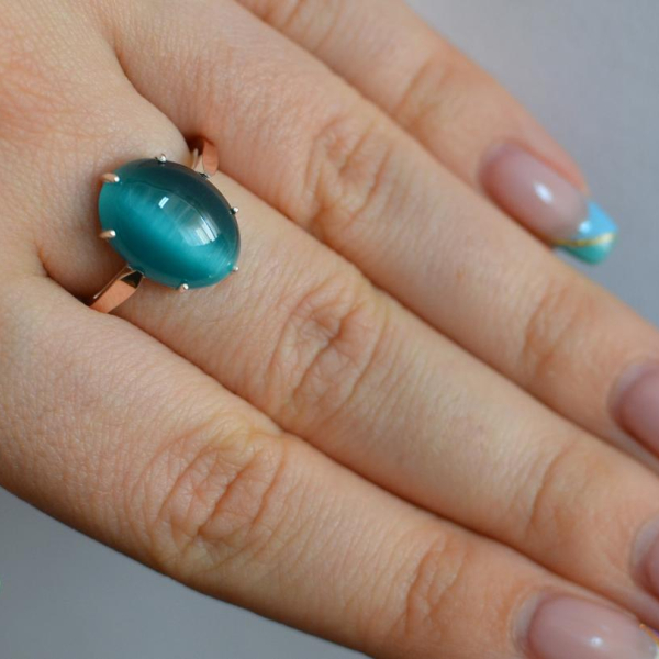 Срібна каблучка з золотими пластинами