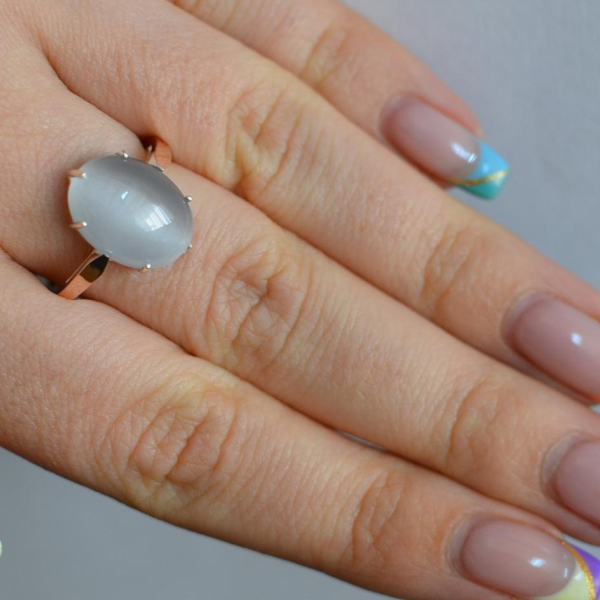 Срібна каблучка з золотими пластинами