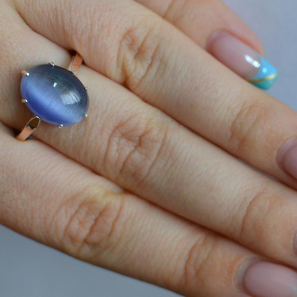 Срібна каблучка з золотими пластинами