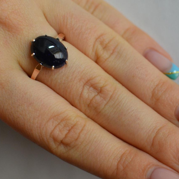 Срібна каблучка з золотими пластинами