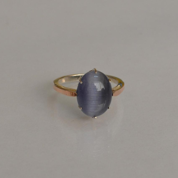 Срібна каблучка з золотими пластинами