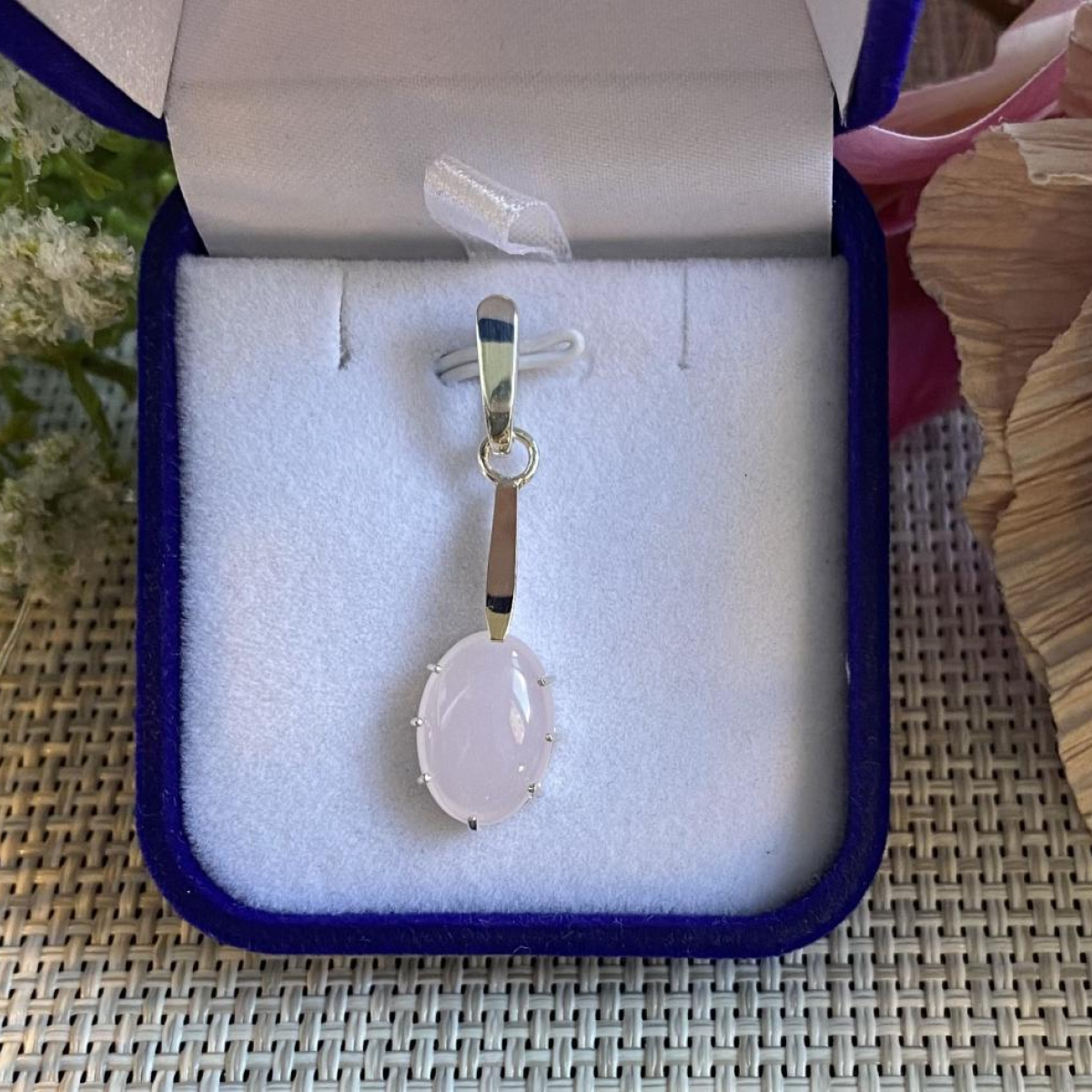 Серебряная подвеска с золотими вставками