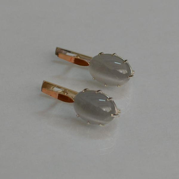 Срібні сережки з золотими накладками