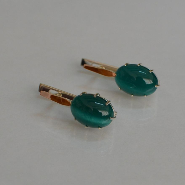 Срібні сережки з золотими накладками