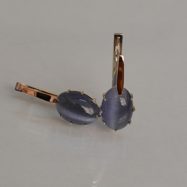 Срібні сережки з золотими накладками