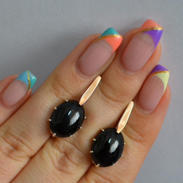 Срібні сережки з золотими накладками