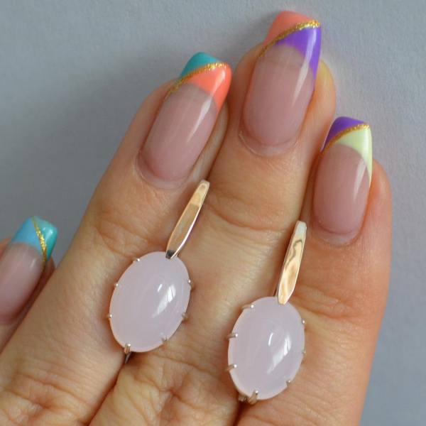 Срібні сережки з золотими накладками