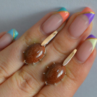 Срібні сережки з золотими накладками