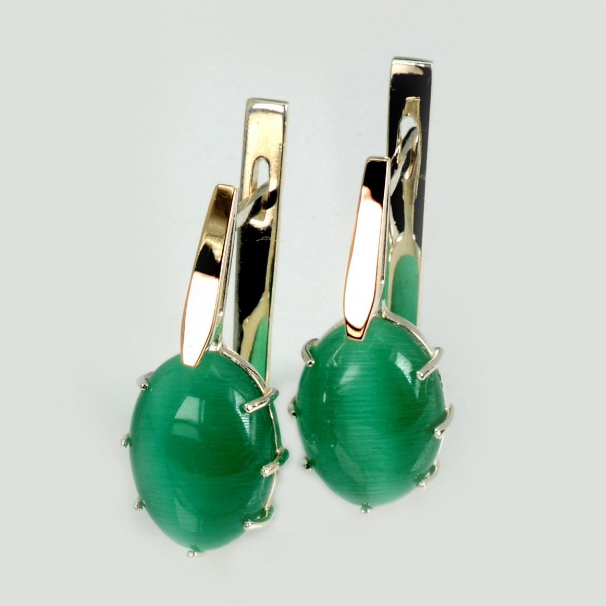 Срібні сережки з золотими накладками