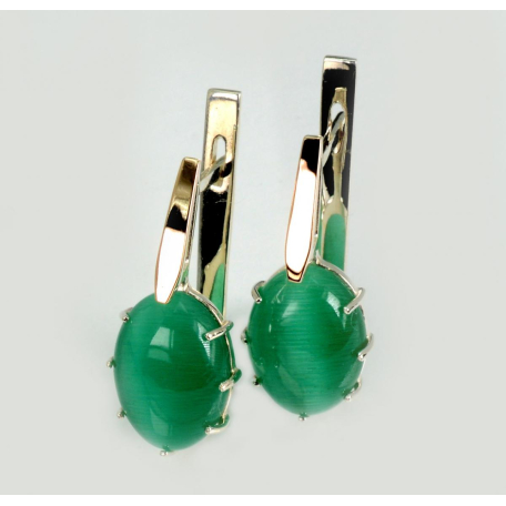 Серебряные серьги с золотыми накладками