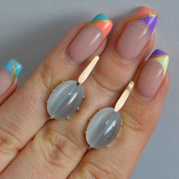 Срібні сережки з золотими накладками