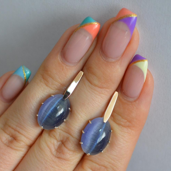 Срібні сережки з золотими накладками