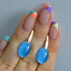 Срібні сережки з золотими накладками