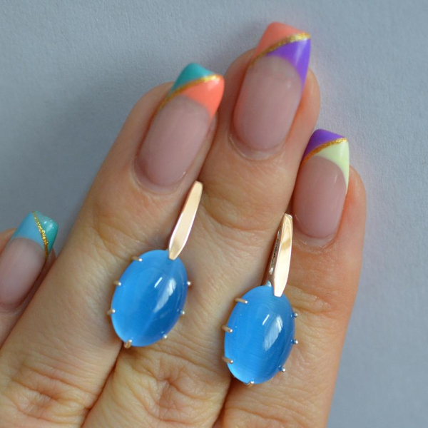 Срібні сережки з золотими накладками