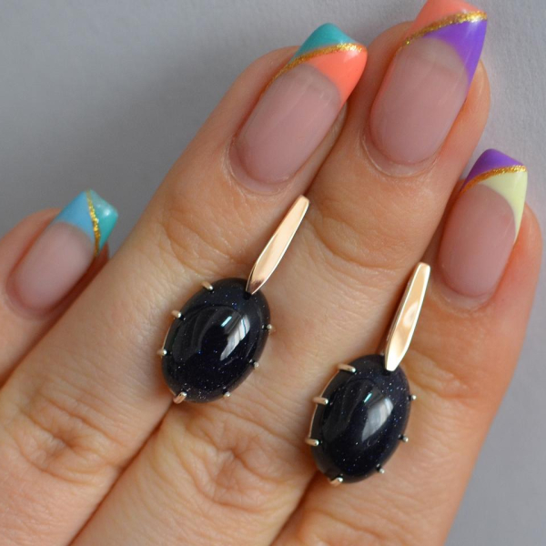 Срібні сережки з золотими накладками