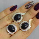 Серебряный гарнитур с золотыми пластинами