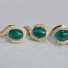 Серебряный гарнитур с золотыми пластинами