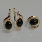 Серебряный гарнитур с золотыми пластинами