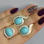 Серебряный гарнитур с золотыми пластинами