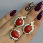 Серебряный гарнитур с золотыми пластинами