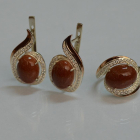 Серебряный гарнитур с золотыми пластинами