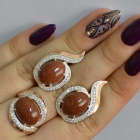 Серебряный гарнитур с золотыми пластинами