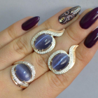 Серебряный гарнитур с золотыми пластинами