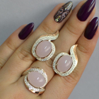 Серебряный гарнитур с золотыми пластинами