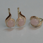 Серебряный гарнитур с золотыми пластинами