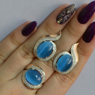 Серебряный гарнитур с золотыми пластинами