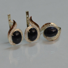 Серебряный гарнитур с золотыми пластинами