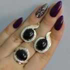 Серебряный гарнитур с золотыми пластинами