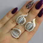 Серебряный гарнитур с золотыми пластинами