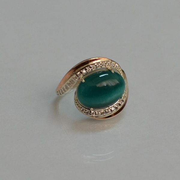 Срібна каблучка з золотом