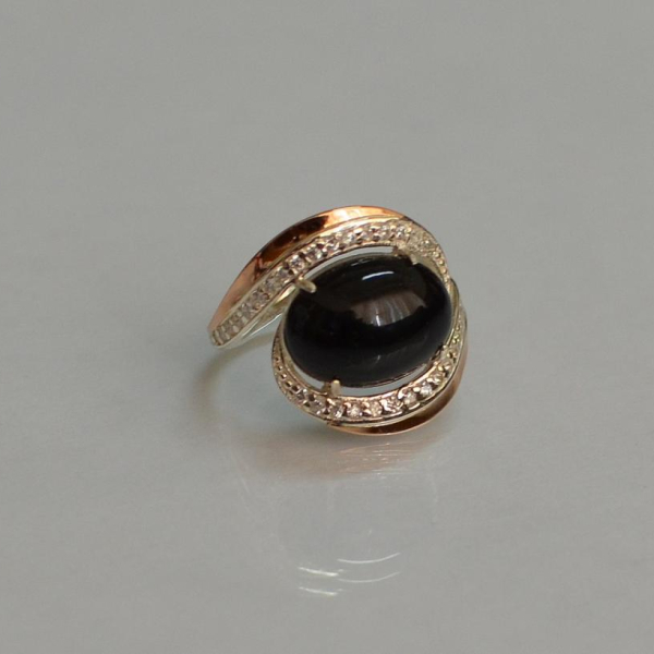 Срібна каблучка з золотом