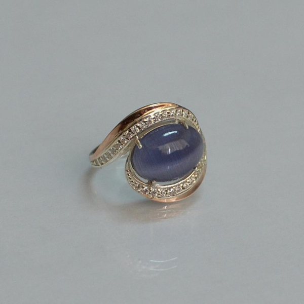 Срібна каблучка з золотом