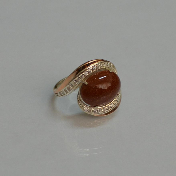 Срібна каблучка з золотом