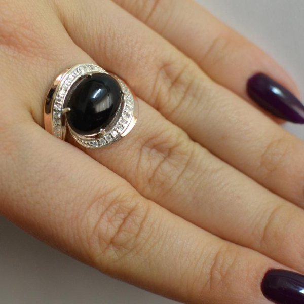 Срібна каблучка з золотом