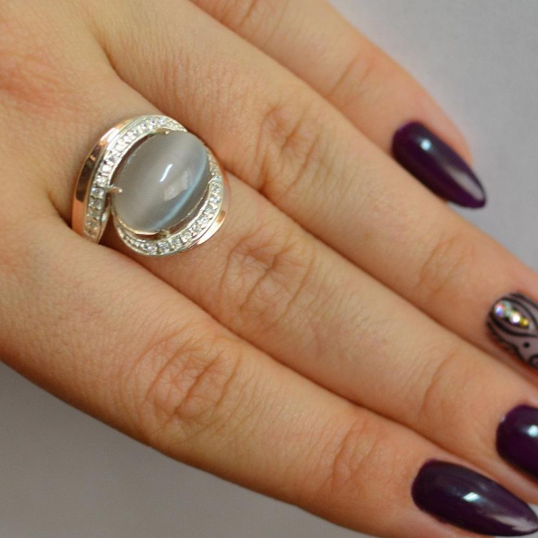 Срібна каблучка з золотом