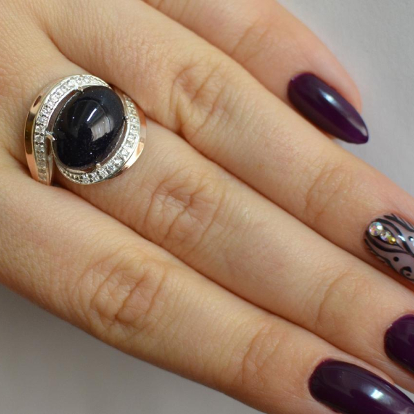 Срібна каблучка з золотом