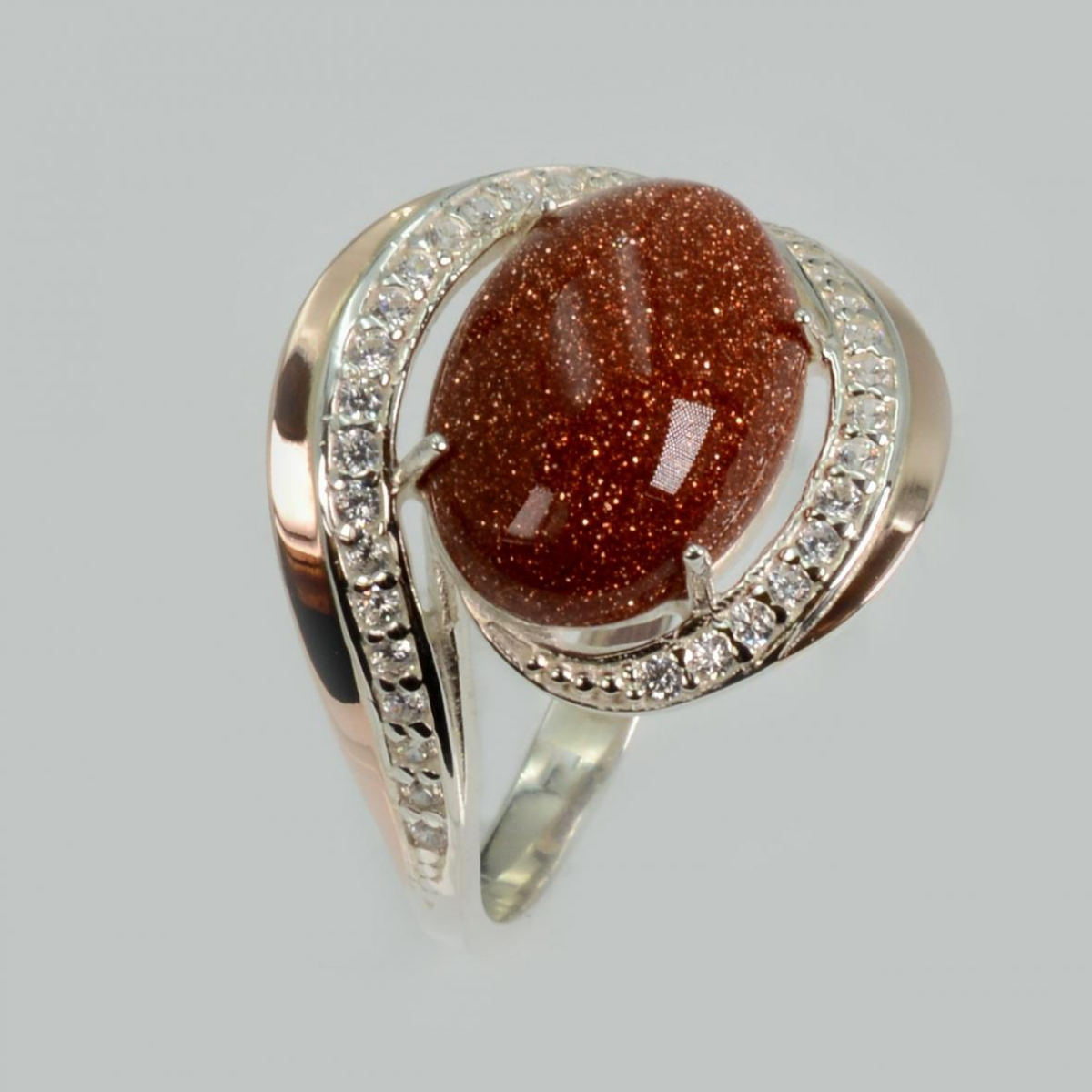 Срібна каблучка з золотом