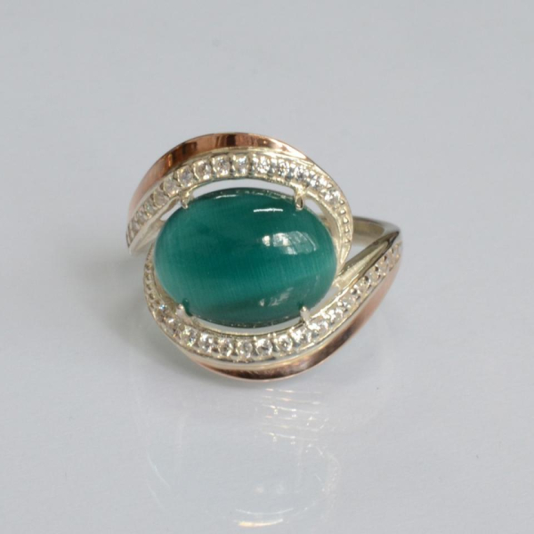 Срібна каблучка з золотом