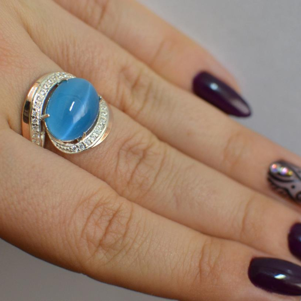 Срібна каблучка з золотом