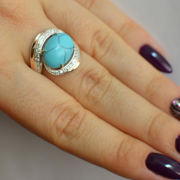 Срібна каблучка з золотом